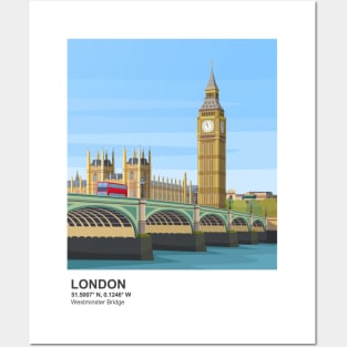 London, Big Ben and Westminster Bridge Posters and Art